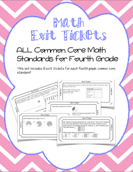 Preview of Math Exit Tickets 4th Grade- All Common Core Standards