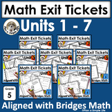 Math Exit Tickets 5th Grade Units 1 – 7 Bundle No Prep