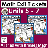 Math Exit Tickets 5th Grade Units 5 – 7 Bundle No Prep