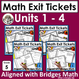 Math Exit Tickets Grade 5 Units 1 - 4 Bundle No Prep