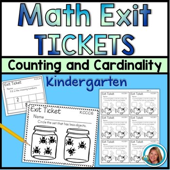 Preview of Math Exit Tickets Kindergarten - Counting and Cardinality