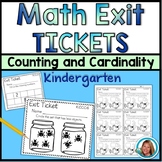 Math Exit Tickets Kindergarten - Counting and Cardinality