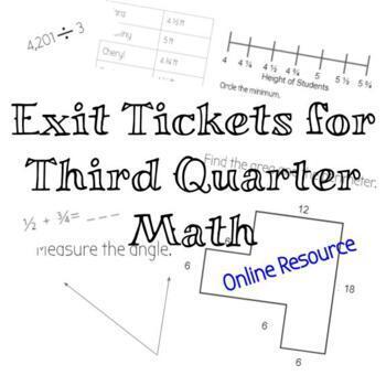 Preview of Math Exit Tickets for 3rd Quarter