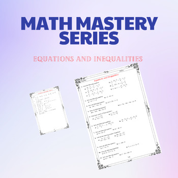 Preview of Math Explorer Series: Equations and inequalities(algebra 2)