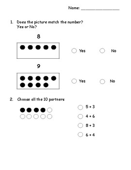 Math Expression Unit 1 Practice Test (First Grade) by Kindness Comes First