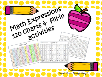 Preview of Math Expressions 120 charts and activities