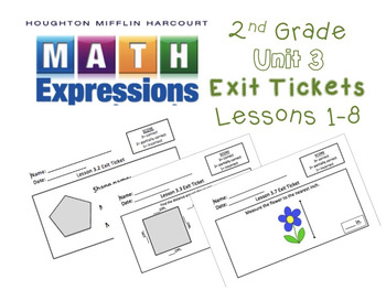 Preview of Math Expressions 2nd Grade Unit 3 Exit Tickets