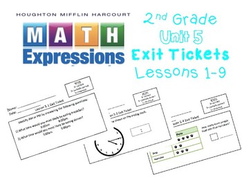 Preview of Math Expressions 2nd Grade Unit 5 Exit Tickets