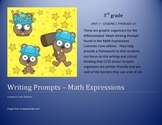 Math Expressions- Writing Prompts - 3rd grade: Unit 1 less