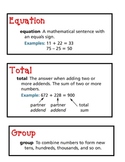 Math Expressions Unit 1 Vocabulary Cards