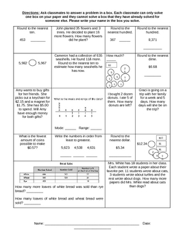 Preview of Math Expressions Unit 5 Review game