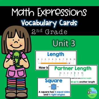 Preview of Math Expressions Vocabulary Cards Grade 2 Unit 3