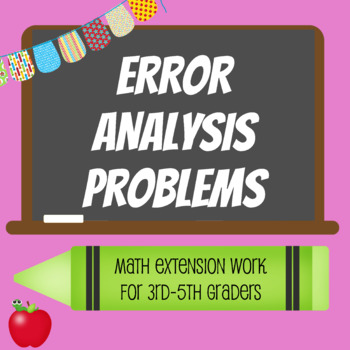Preview of Error Analysis - Math Extension Problems for 3rd-5th Graders