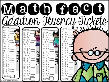 Preview of Math Fact Addition Fluency Tickets