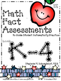 Math Fact Assessment Full Set