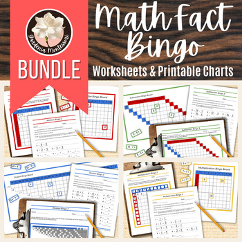 Preview of Montessori Math Facts Bingo - Montessori Math Charts Math Fact Fluency Practice