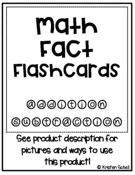 Preview of Math Fact Cards- Addition and Subtraction Bundle 0-10