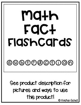 Preview of Math Fact Cards- Subtraction 0-10