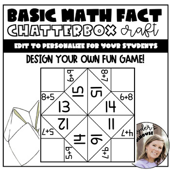 Preview of Math Fact Chatterbox | Design Your Own