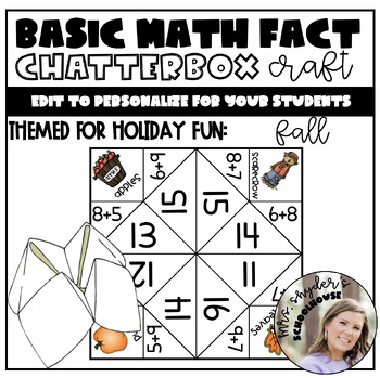 Preview of Math Fact Chatterbox | Fall