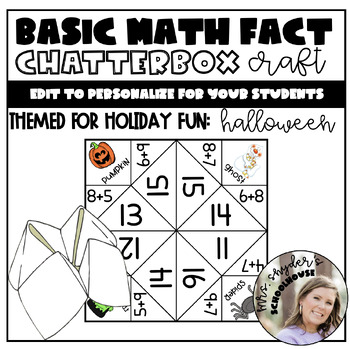 Preview of Math Fact Chatterbox | Halloween
