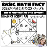 Math Fact Chatterbox | Summer