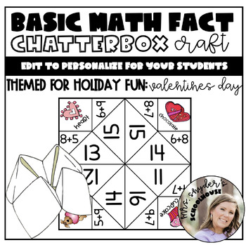Preview of Math Fact Chatterbox | Valentines Day
