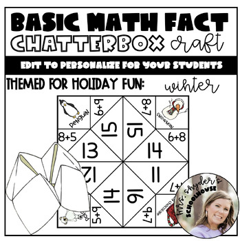 Preview of Math Fact Chatterbox | Winter