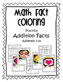 Math Fact Coloring- Addition Facts 1-10 (25pages)