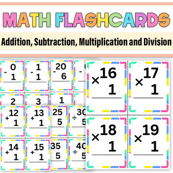 Preview of Math Fact Flashcards (Addition, Subtraction, Multiplication, and Division)