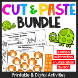 Cut and Paste Math Activities- Addition, Subtraction, Mult