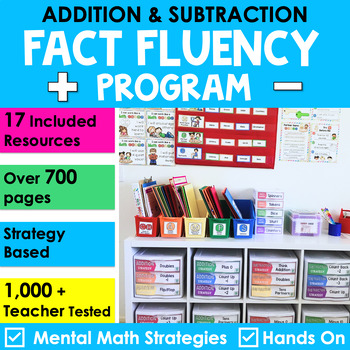 Preview of Math Fact Fluency Addition & Subtraction | Games Assessments Posters Flash Cards