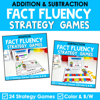 Preview of Addition & Subtraction Strategy Games - Math Fact Fluency - Anchor Posters