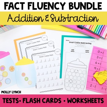 Preview of Math Fact Fluency Addition & Subtraction Tests | Smart Cookie Math Bundle