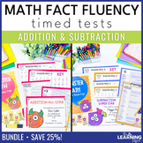 Math Fact Fluency Addition and Subtraction Timed Tests Wor