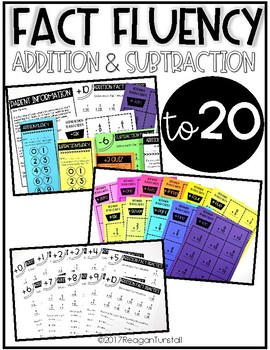 Preview of Math Fact Fluency Addition and Subtraction to 20