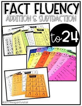 Preview of Math Fact Fluency Addition and Subtraction to 24