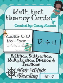 Preview of Math Fact Fluency Cards - Digital Edition