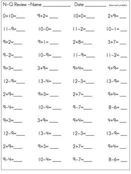 Math Fact Fluency Checks to 20 by Swamp Frogs | Teachers Pay Teachers