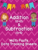 Math Fact Fluency Data Tracking Sheets for Addition & Subtraction