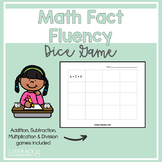 Math Fact Fluency Dice Game Addition, Subtraction, Multipl