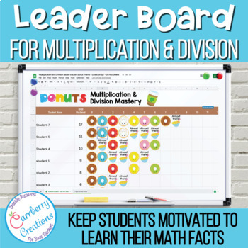 Preview of Math Fact Fluency Digital Leaderboard Multiplication