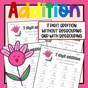 Preview of Math Fact Fluency Drills| Timed Tests - 2 Digit Addition With Regrouping