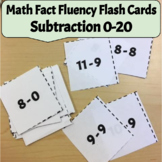 Math Fact Fluency Flash Cards - Subtraction 0-20
