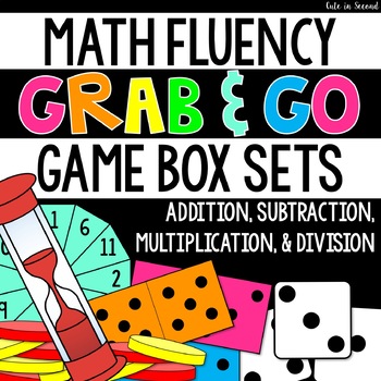 Preview of Math Fact Fluency Task Boxes "Grab and Go!" Games Bundle