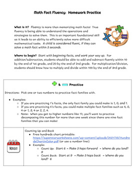Preview of Math Fact Fluency: Homework Practice