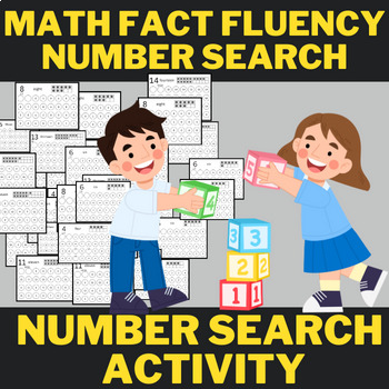 Preview of Math Fact Fluency Number Search | Addition Subtraction Mult and Division