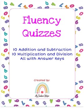 Preview of Math Fact Fluency Quizzes