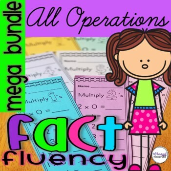 Preview of Math Fact Fluency Strips - Add, Subtract, Multiply, Divide Math Fact Flash Cards