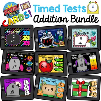 Preview of Math Fact Fluency Timed Test Addition Boom Cards